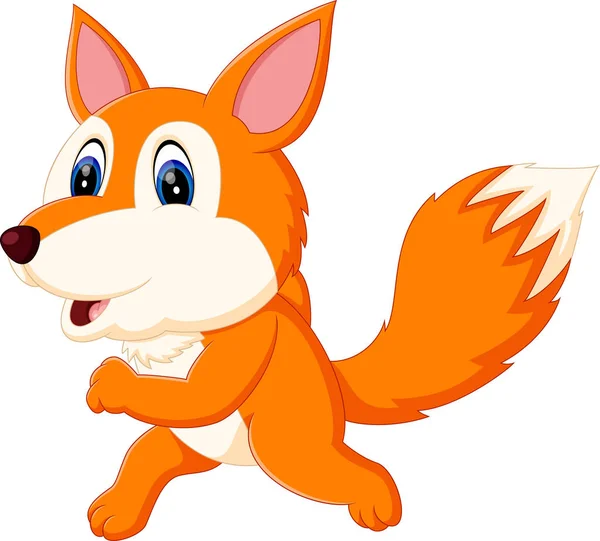 Εικονογράφηση του καρτούν χαριτωμένο αλεπού — Διανυσματικό Αρχείο