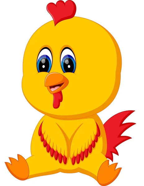 Illustration of Cute baby rooster cartoon — Stock Vector