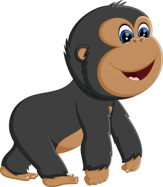 Funny gorilla cartoon of illustration — Stock Vector