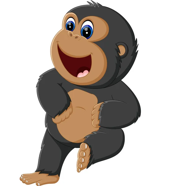 Lustige Gorilla-Karikatur zur Illustration — Stockvektor