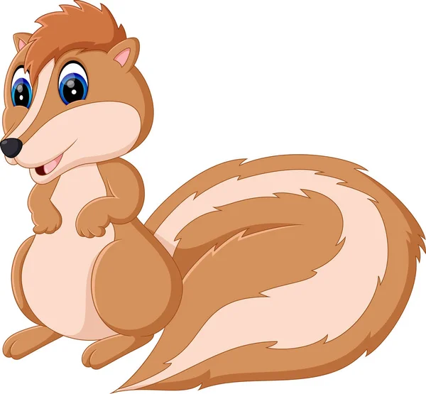 Ilustração de Desenhos animados de esquilo bonito —  Vetores de Stock
