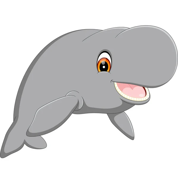 Ilustração de bonito cartoon manatee — Vetor de Stock