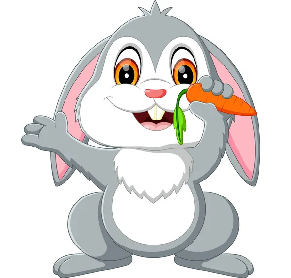 Cartoon happy bunny running isolated on white background — Stock Vector ...