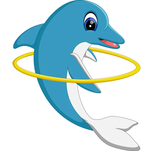 Illustration of cute dolphin cartoon — Stock Vector