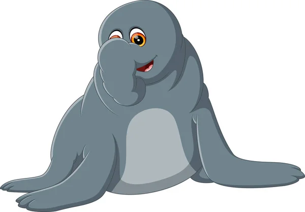Ilustración de dibujos animados de elefantes marinos — Archivo Imágenes Vectoriales