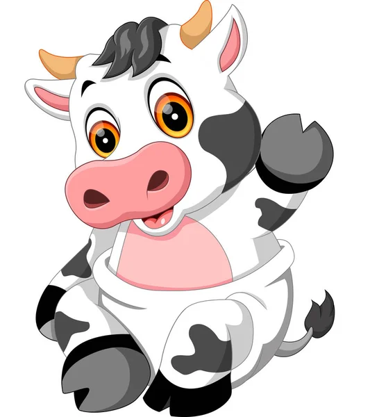 Illustrazione di carino baby cow cartoon — Vettoriale Stock