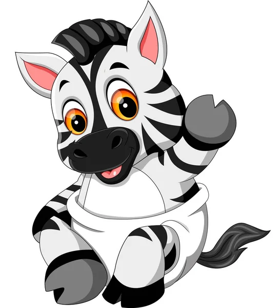 Illustration av baby zebra tecknad — Stock vektor