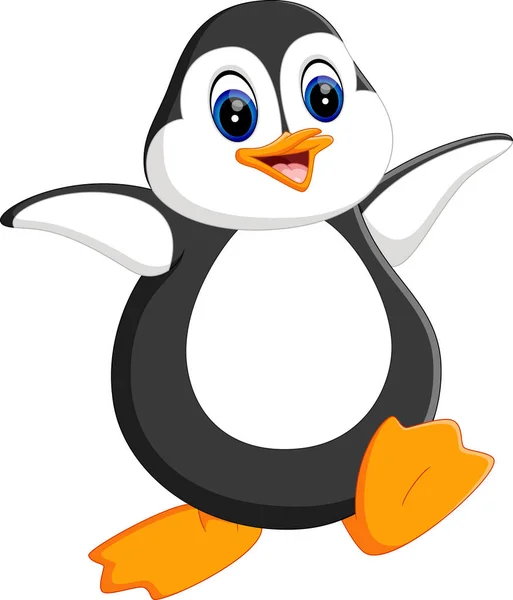 Ilustração de bonito pinguim desenhos animados — Vetor de Stock