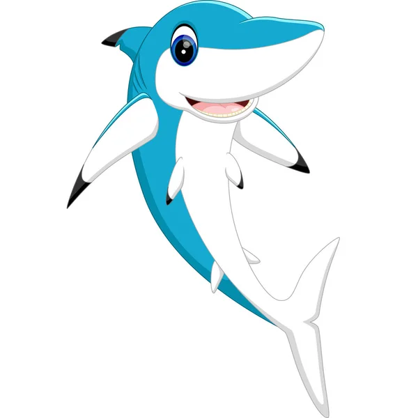 Ilustracja kreskówka słodkie rekin — Wektor stockowy