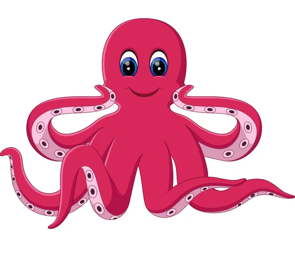 可爱的章鱼卡通的插图 — 图库矢量图片