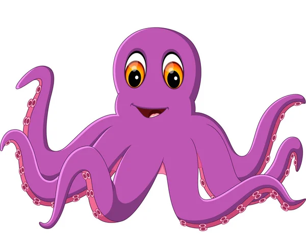 可爱的章鱼卡通的插图 — 图库矢量图片