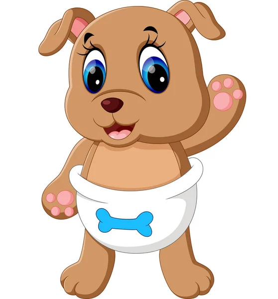 Illustratie van schattige baby hond cartoon — Stockvector