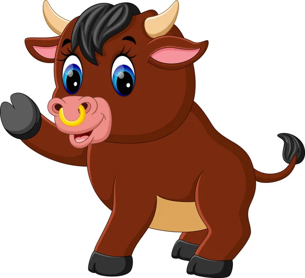Ilustração de bonito bebê touro desenhos animados —  Vetores de Stock