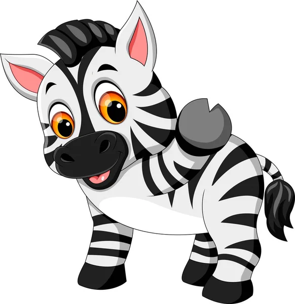 Ilustracja kreskówka zebra ładny — Wektor stockowy