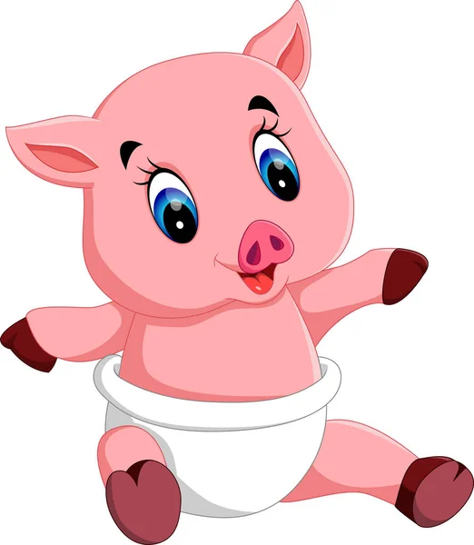 Ilustrace roztomilé dítě pig Cartoon — Stockový vektor