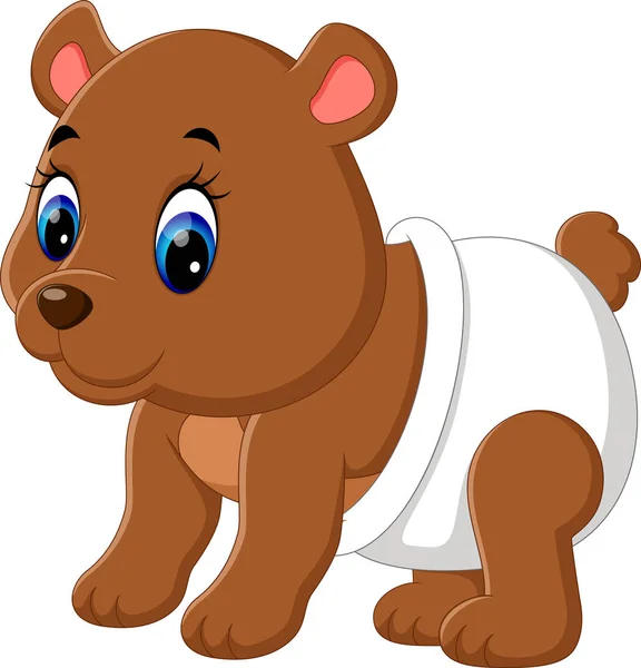 Illustrazione di Carino bambino orso cartone animato — Vettoriale Stock