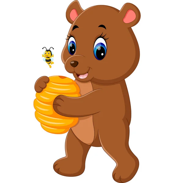 Illustration de bande dessinée bébé ours mignon — Image vectorielle