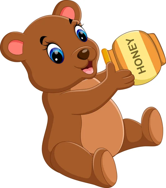 Illustratie van schattige baby bear cartoon — Stockvector