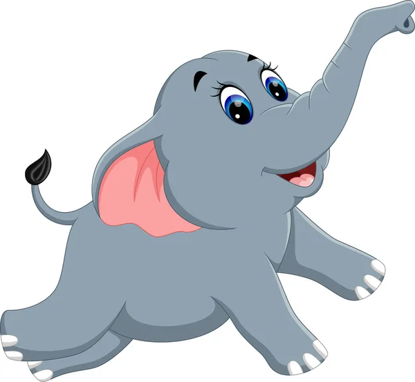 Ilustración de dibujos animados elefante lindo — Vector de stock