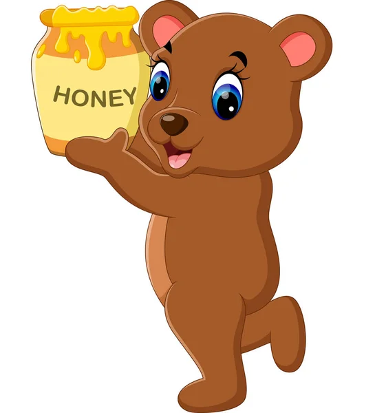 Illustrazione di Carino bambino orso cartone animato — Vettoriale Stock