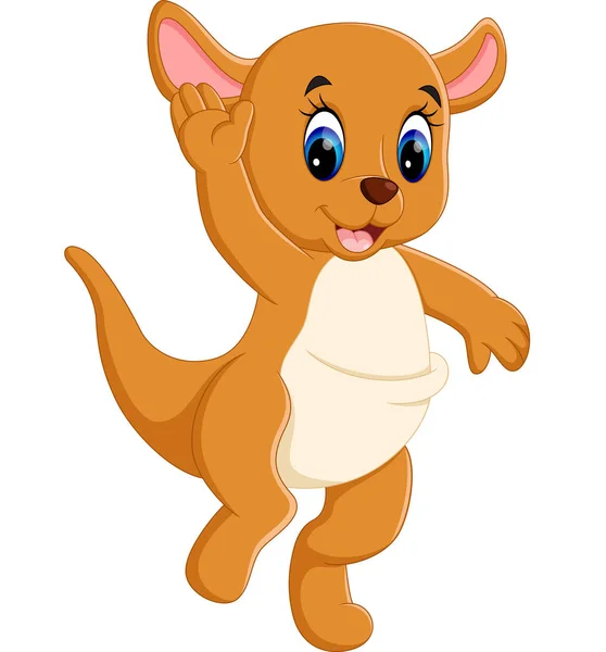 可爱的小宝宝袋鼠卡通的插图 — 图库矢量图片
