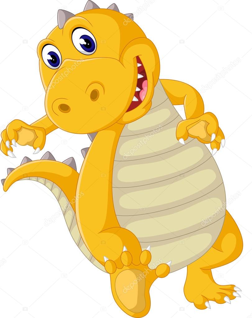 Illustration of Cute dinosaur cartoon — Stock Vector ...