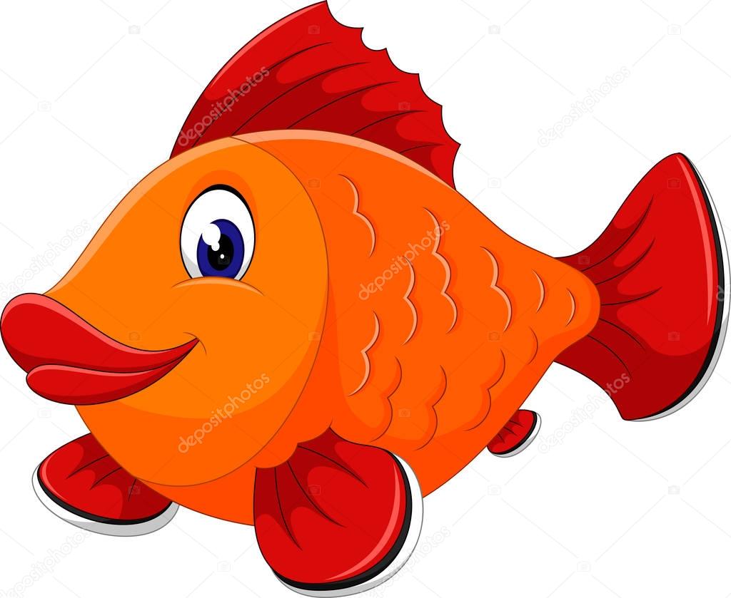 Illustration of cute fish cartoon Stock Vector by
