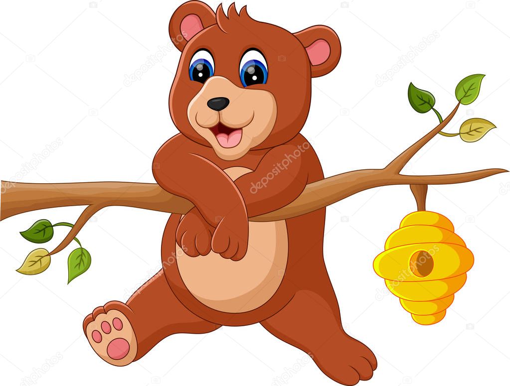Illustration of cute baby bear cartoon Stock Vector Image by