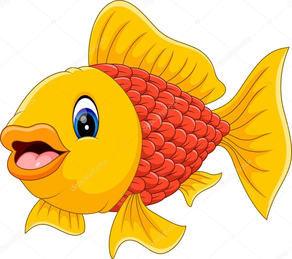 Illustration of cute fish cartoon Stock Vector by  ©hermandesign2015@gmail.com 130095360