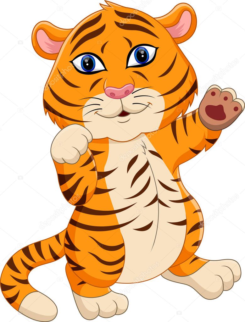 Illustration of cute baby tiger cartoon Stock Vector Image by  ©hermandesign2015@ #130095790