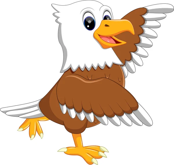 Ilustración de Lindo águila de dibujos animados — Vector de stock