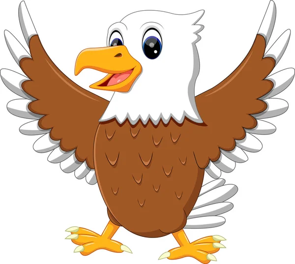ภาพวาดของการ์ตูน Eagle น่ารัก — ภาพเวกเตอร์สต็อก