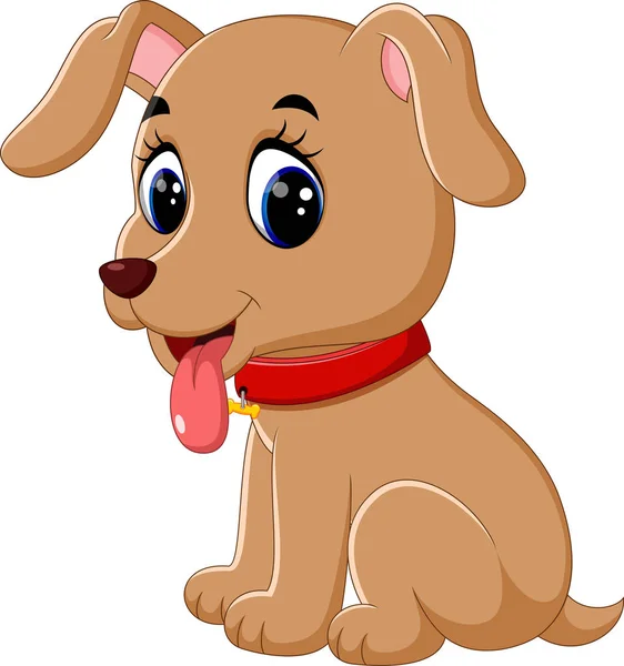 Illustratie van schattige baby hond cartoon — Stockvector