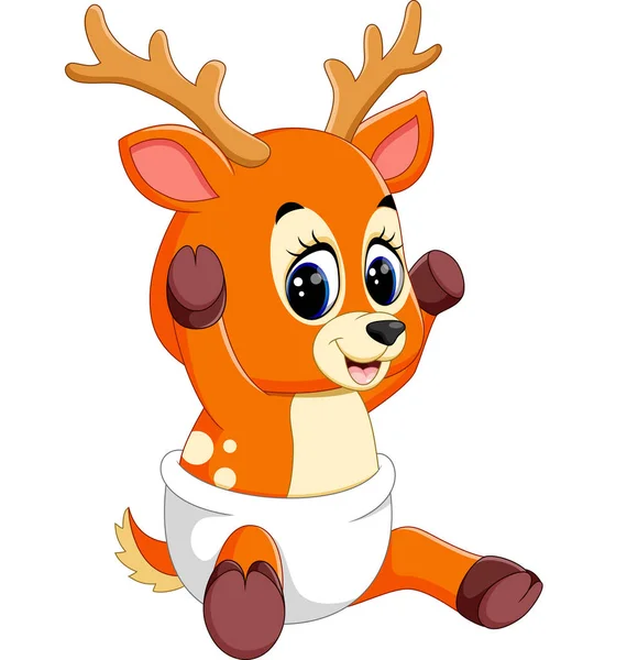 Illustration of cute deer cartoon — Stock Vector