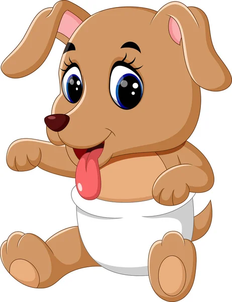 Illustrazione di Carino baby dog cartoon — Vettoriale Stock