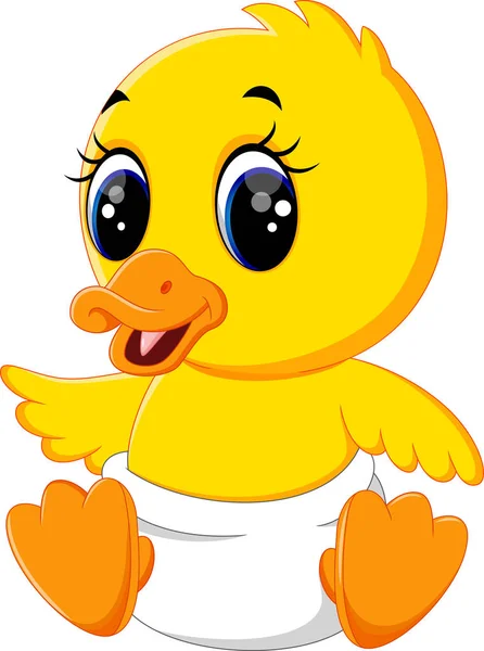 Illustration of Cute baby duck cartoon — Stock Vector