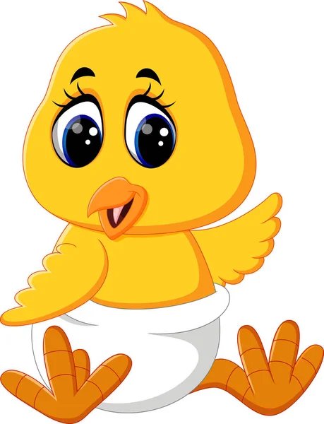Illusztráció: rajzfilm aranyos csirke — Stock Vector