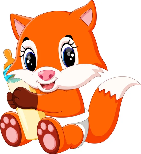 Illustration av söta fox cartoon — Stock vektor