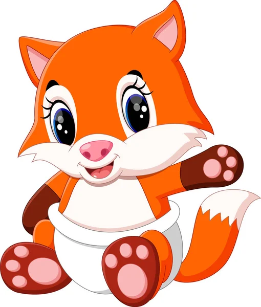 Illustration av söta fox cartoon — Stock vektor