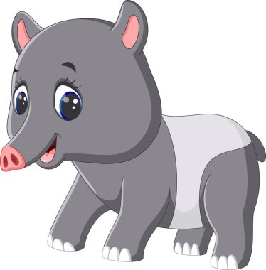illustration of Cute tapir cartoon clipart