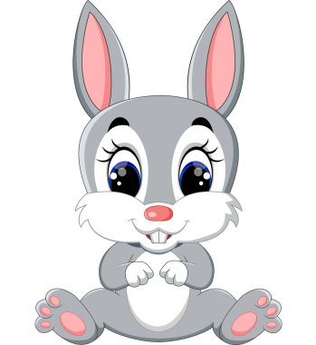 Sevimli çizgi film tavşanı.