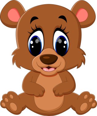 Çizgi film ayıcık el sallayarak