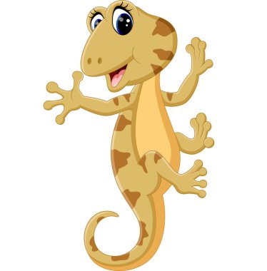 illustration of Cartoon cute lizard clipart