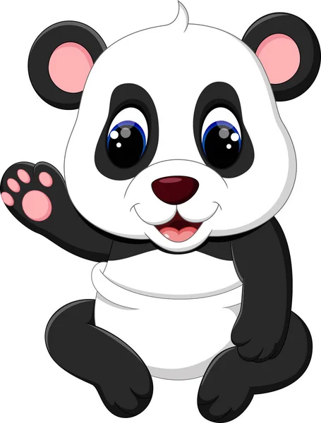 Illustration de mignon bébé panda dessin animé — Image vectorielle