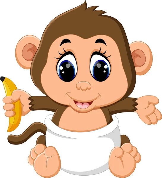 Ilustração do macaco bonito dos desenhos animados —  Vetores de Stock
