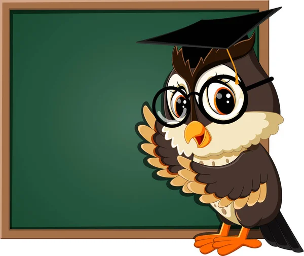 Illustration av Owl lärare på blackboard — Stock vektor