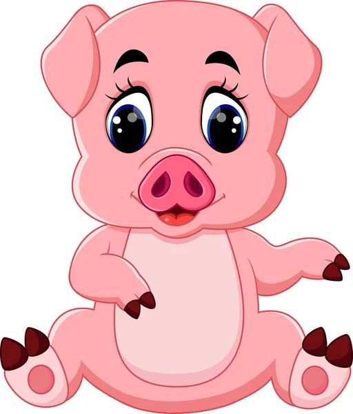 Illustration de dessin animé bébé cochon mignon — Image vectorielle