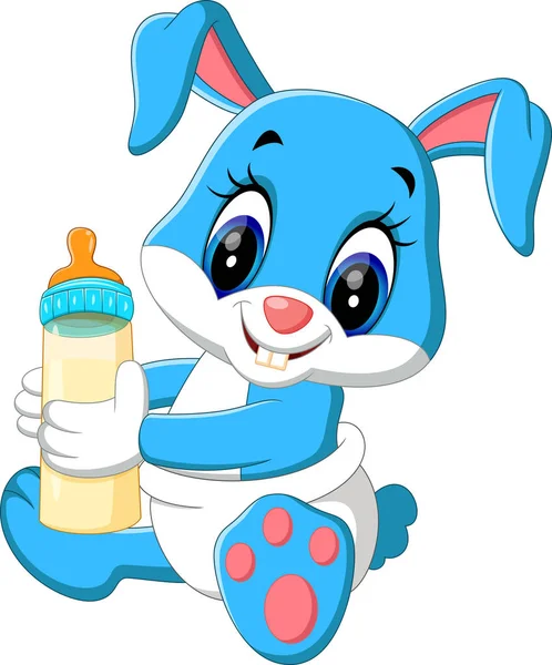 Illustrazione di carino baby coniglio cartone animato — Vettoriale Stock