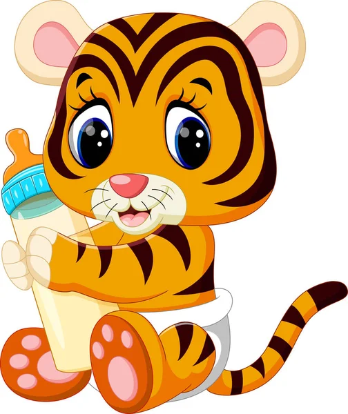 Ілюстрація милого дитячого тигра — стоковий вектор