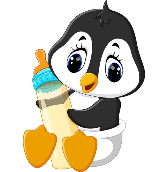 Illustration des niedlichen Pinguin-Cartoons — Stockvektor